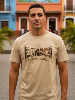 Regent Monaco Monte-Carlo camo print graphic tee m